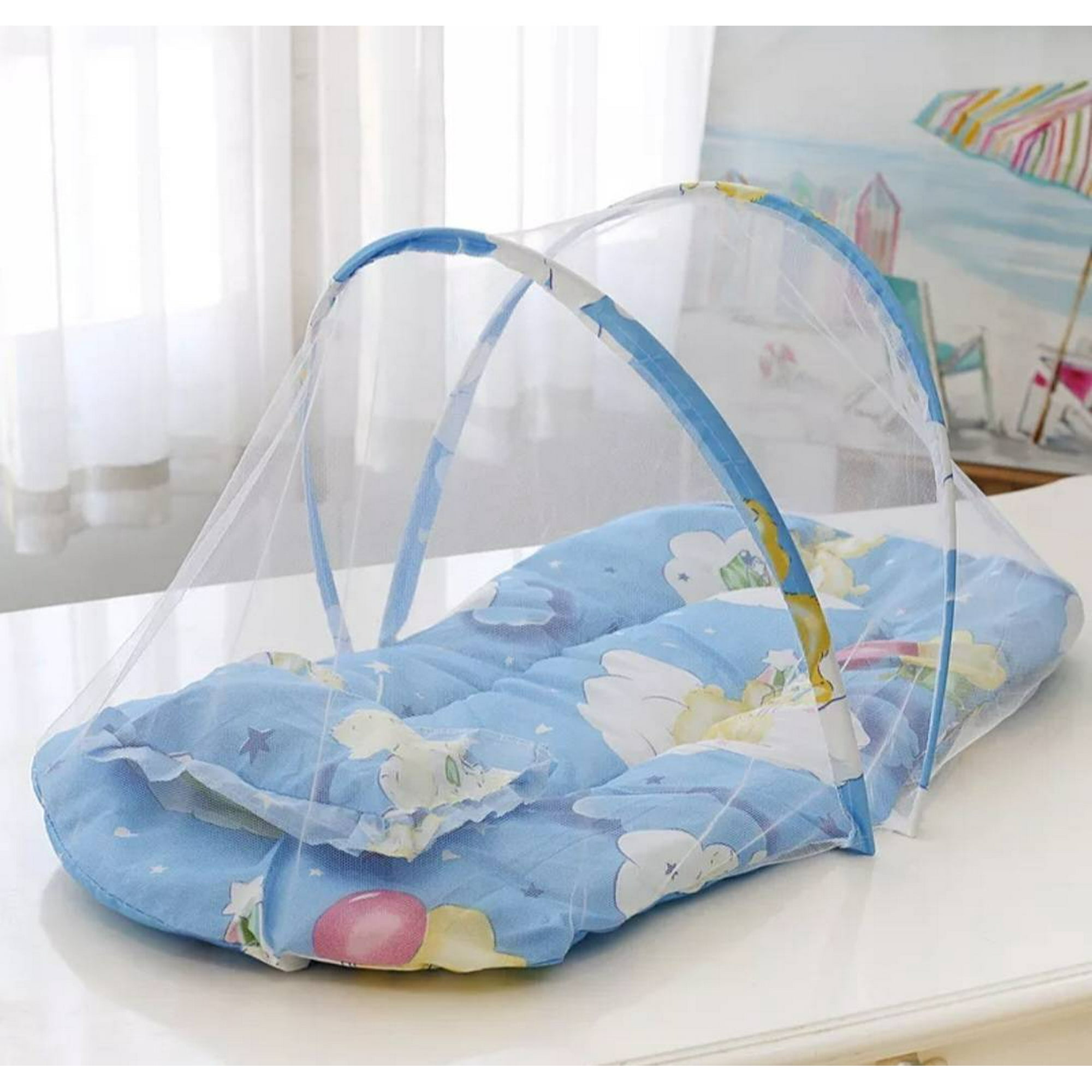 Mundo Eve - Cama Mosquitero Para Bebe Ym-07 Celeste