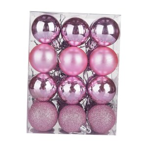Magideal - 24 Piezas Bolas Colgantes Navideñas Decorativas Colgantes Árbol Navidad Ornamentos Reutilizables Resistentes Para Decoración Fiesta Cumpleaños Celebra Rosa