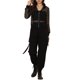 thumbnail image 2 of INSPIRE CHIC Chaqueta con puños acanalados para mujer, sudadera con capucha, chaqueta bomber de malla XS Negro, 2 of 6