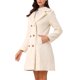 thumbnail image 4 of Abrigo con solapa de piel sintética INSPIRE CHIC para mujer, moda de invierno, abrigos cálidos de doble botonadura, L Beige, 4 of 6