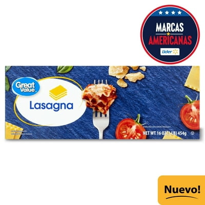 Lasaña Precocida 454 G Great Value
