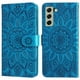 thumbnail image 1 of Funda tipo cartera FOXDOCK para Samsung Galaxy S21 FE , diseño girasol en relieve, cuero PU, cierre magnético, soporte y tarjetero, 1 of 5