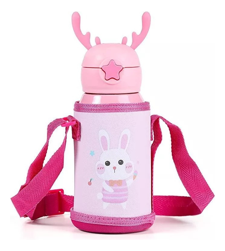 Genérico - Botella De Agua Niña Termica Portatil Correa Lau