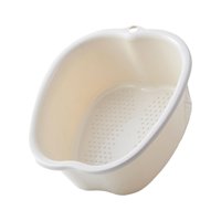 Ioensy - Bañera De Pie, Bañera De Pie Portátil De Plástico Grande, Lavabo De Spa Para Uñas De Los Pies Y Tobillos, Color Beige