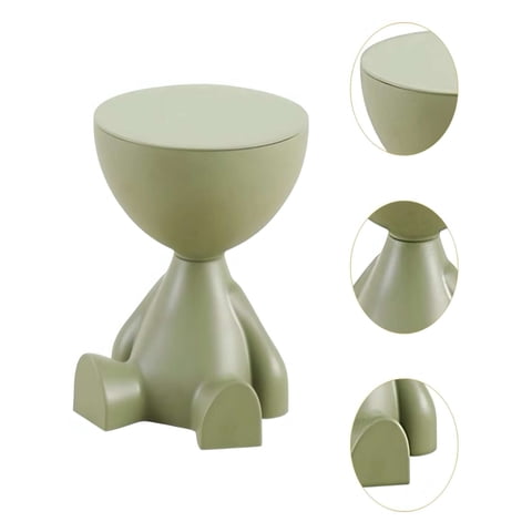 Todo Para El Hogar - El Guardián Sentado Mesa De Arrimo Escultural Blanco Verde