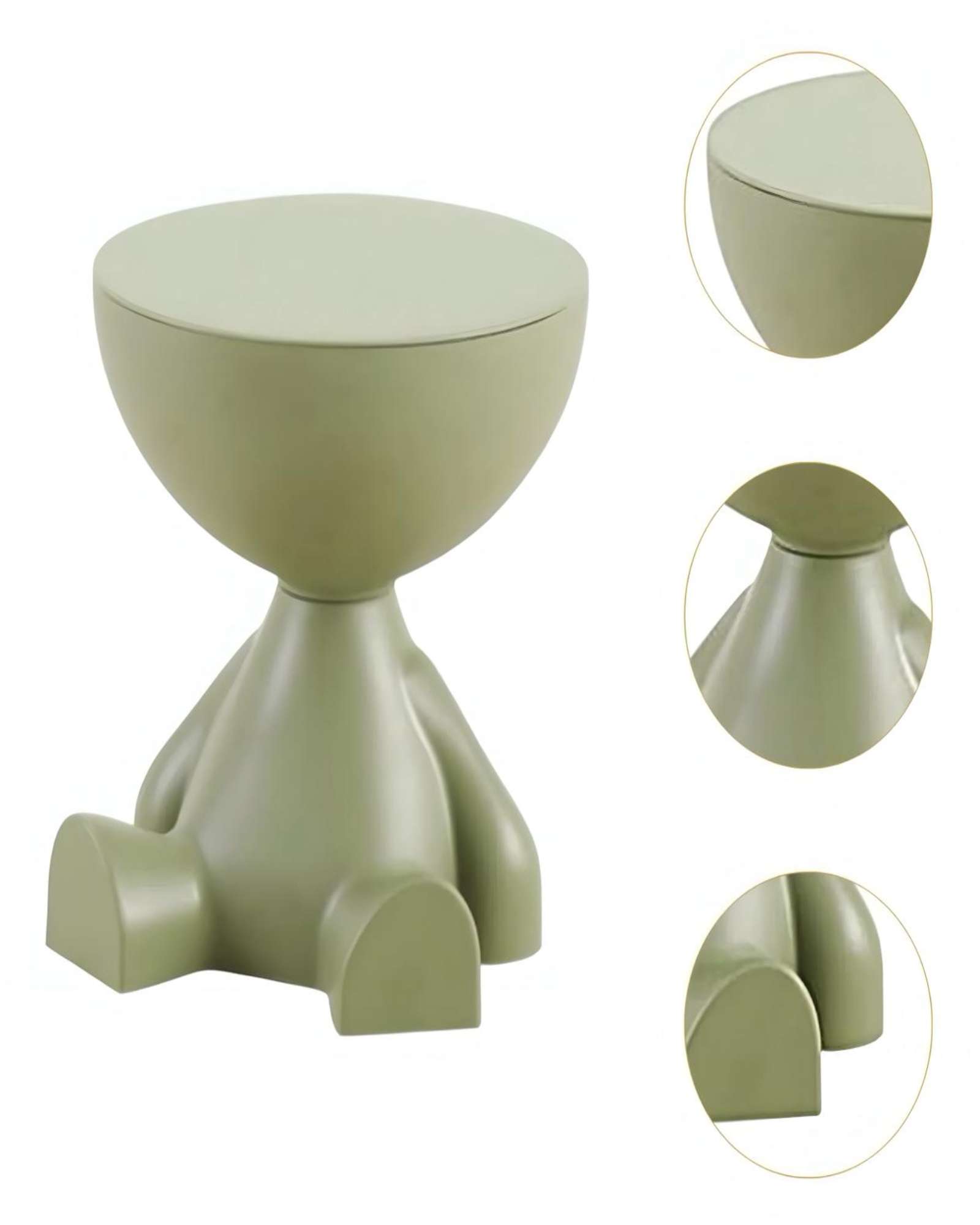 Todo Para El Hogar - El Guardián Sentado Mesa De Arrimo Escultural Blanco Verde