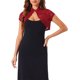 thumbnail image 1 of INSPIRE CHIC Bolero de Encaje para Mujer con Cuello Alto, Botón, Manga Corta, Cubierta de Hombro S Rojo Oscuro, 1 of 6