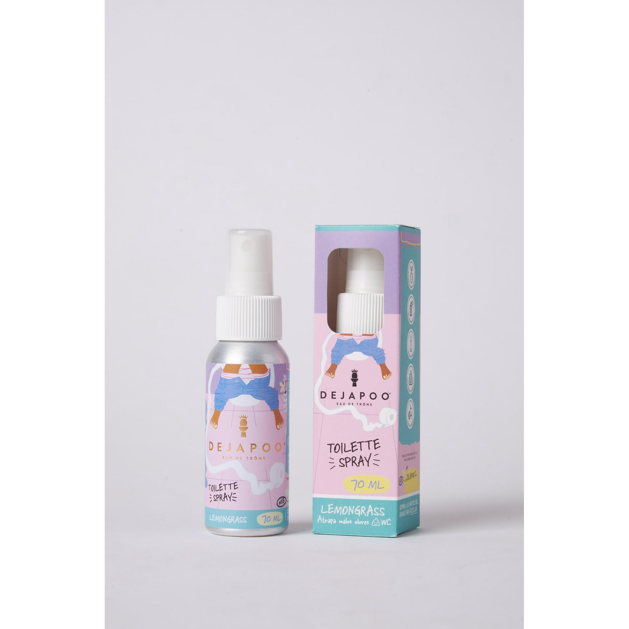 Dejapoo - Spray Para Baño Lemongrass – 70 ml | Neutraliza Y Elimina Olores Con Frescura Herbal