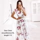 thumbnail image 4 of Vestidos de verano para mujer, informales, bohemios, con escote en V, volantes y estampado floral, largos, de manga corta, para playa, 4 of 5