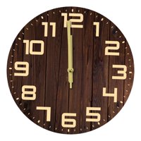 Bothyi - Reloj De Pared De Madera Colgante, Reloj Silencioso Rústico Para El Hogar, Sala De Estar, Oficina