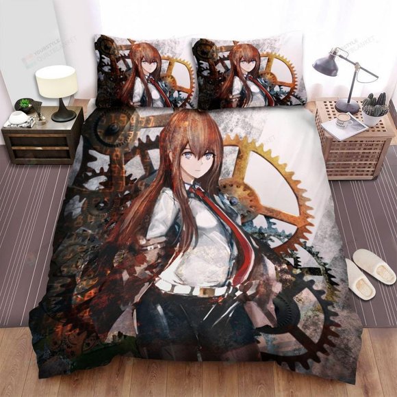 Steins;Gate Character Kurisu Quilt Duvet Cover Set Bedclothes Doona Cover3-Piece Bedding Set