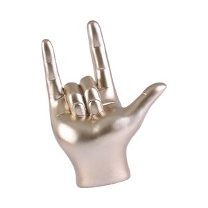 Magideal - Estatua Con Gesto De Love You, Escultura De Roca En La Mano, Artesanía, Trabajo Artístico Para Sala De Estar, Estantería Para El Hogar, Decoració , Champán