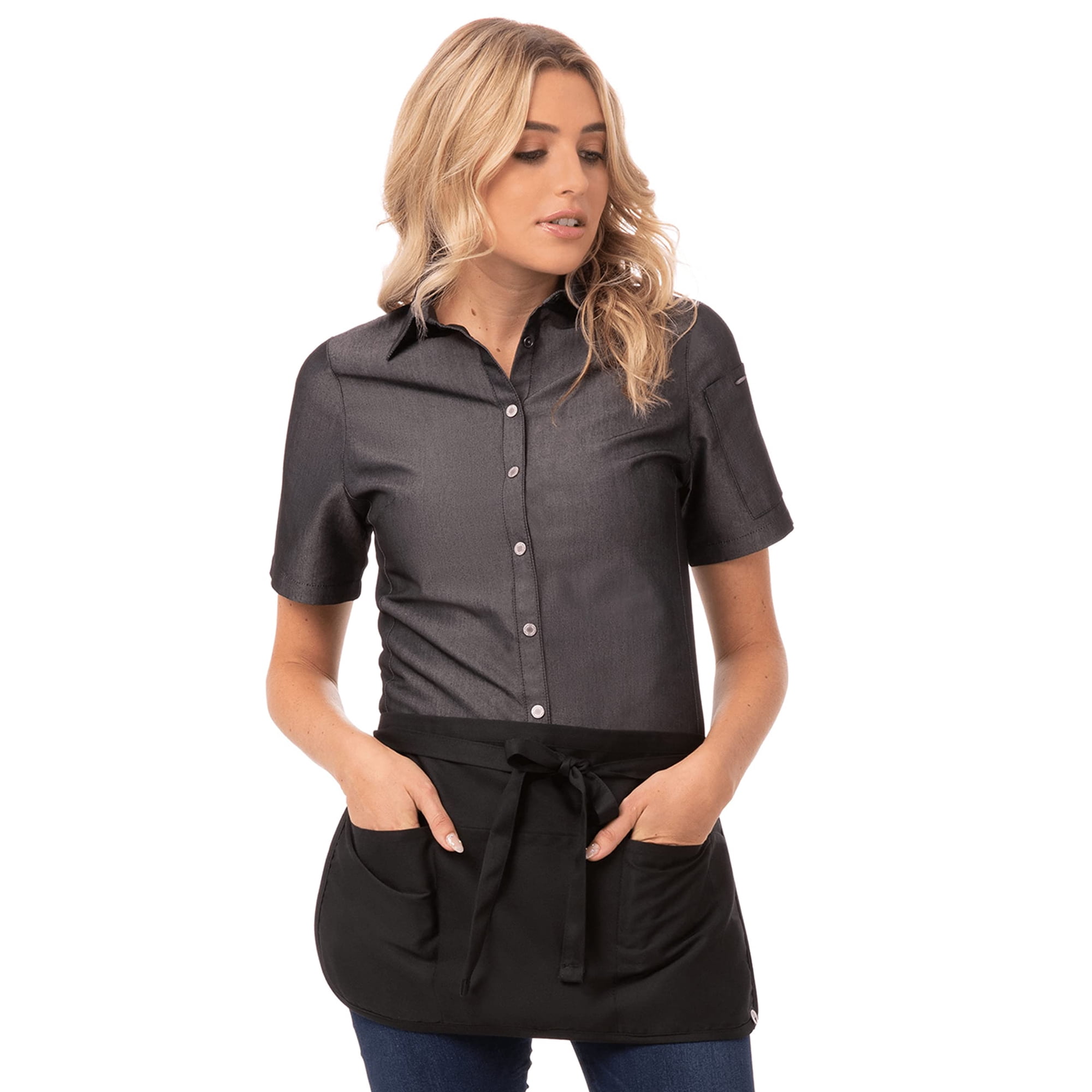 Delantal Reversible Para Camarera Chef Works Negro Talla Única