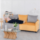 thumbnail image 2 of Velvet Modern 2-Seater Sofa, Light Grey & Yellow Two-Tone Sectional Couch with Contemporary Design, 82" Living Room Furniture, Easy Assembly , An Elegant Choice for Home Decoration, 2 of 3