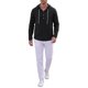 thumbnail image 2 of INSPIRE CHIC Camisa de Hombre con Capucha de Lino de Manga Larga con Botones a Rayas Henley con Capucha S Negro, 2 of 6