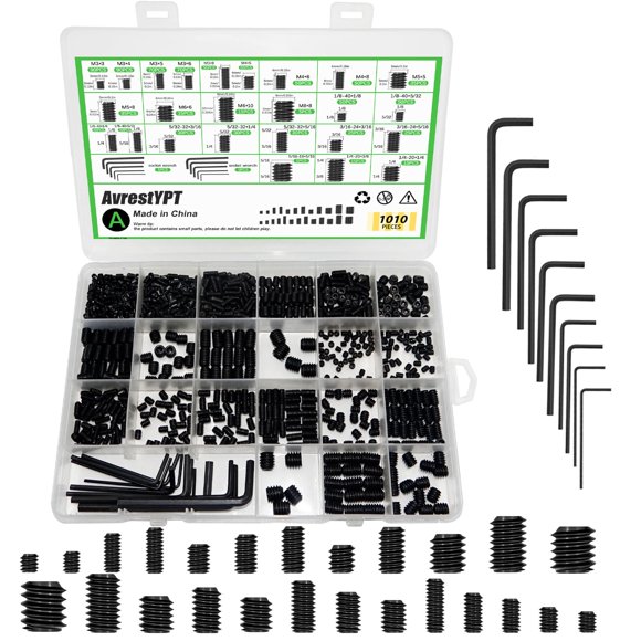 Kit de 1010 tornillos de fijación AvrestYPT Métricos y SAE