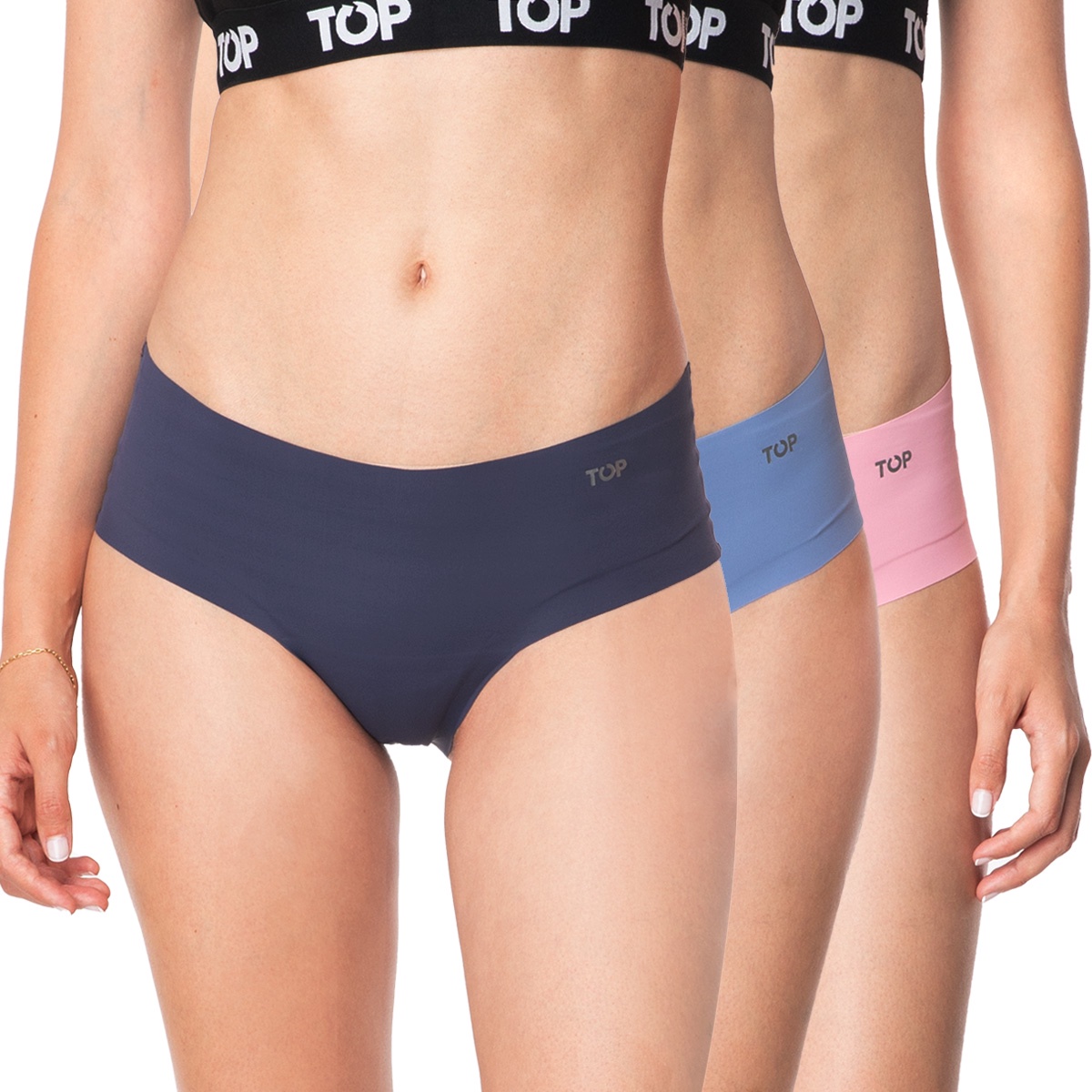 Top - Calzón Pantaletas Microfibra Corte Laser Pack 3 C2