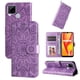 thumbnail image 4 of Funda tipo cartera FOXDOCK para Realme C15 , diseño girasol en relieve, cuero PU, cierre magnético, soporte y tarjetero, 4 of 5