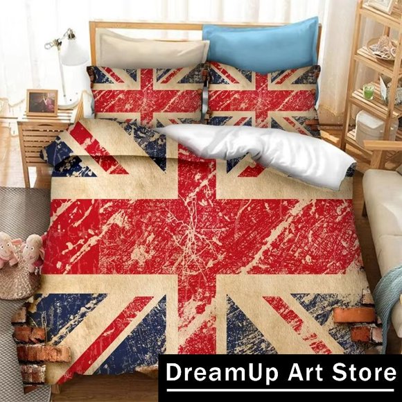 New Britain Uniteddom Flag Bedding Set Double Duvet Cover Comforter Pillowcase Boys Girls Adults Bedroom
