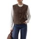 thumbnail image 2 of INSPIRE CHIC Chaleco de Suéter para Mujer con Botones, Sin Mangas, Cuello Redondo, Suave, Casual, Tejido de Punto, Top de Tanque, Cárdigan, Marrón Medio, 2 of 6