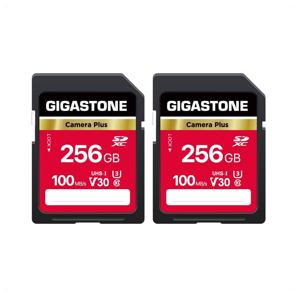 Tarjeta Sd Gigastone 256 Gb, Paquete De 2, V30, Alta Velocidad, Uhd