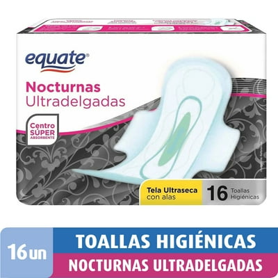 Toallas Higiénicas Nocturnas Con Alas Ultradelgadas 16 Un Equate