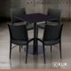 thumbnail image 2 of Mesa restaurant 70x70 Tubo Metal cubierta MDF + 4 Sillas Restaurante - Negra, 2 of 8