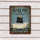 thumbnail image 2 of 1pc, Cute Black Pug Metal Sign for Bathroom, Home, Bar, Cafe, Farm, Bedroom, Restroom - Wash Your Paws Wall Decor, 2 of 4