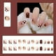 thumbnail image 3 of 24pcs Pink French Tip Press On Nails Medium Square Fake Nails Glossy Full Cover Glitter Powder Stick On Nails False Nails With White Edge Design, Artificial Acrylic Nails With Glue Sticker For Women G, 3 of 3