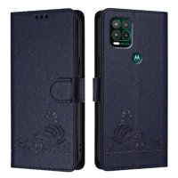 Funda Tipo Cartera Foxdock Para Motorola Moto G Stylus 5G 2021 Con Soporte, Ranuras, Rfid, Diseño De Gato