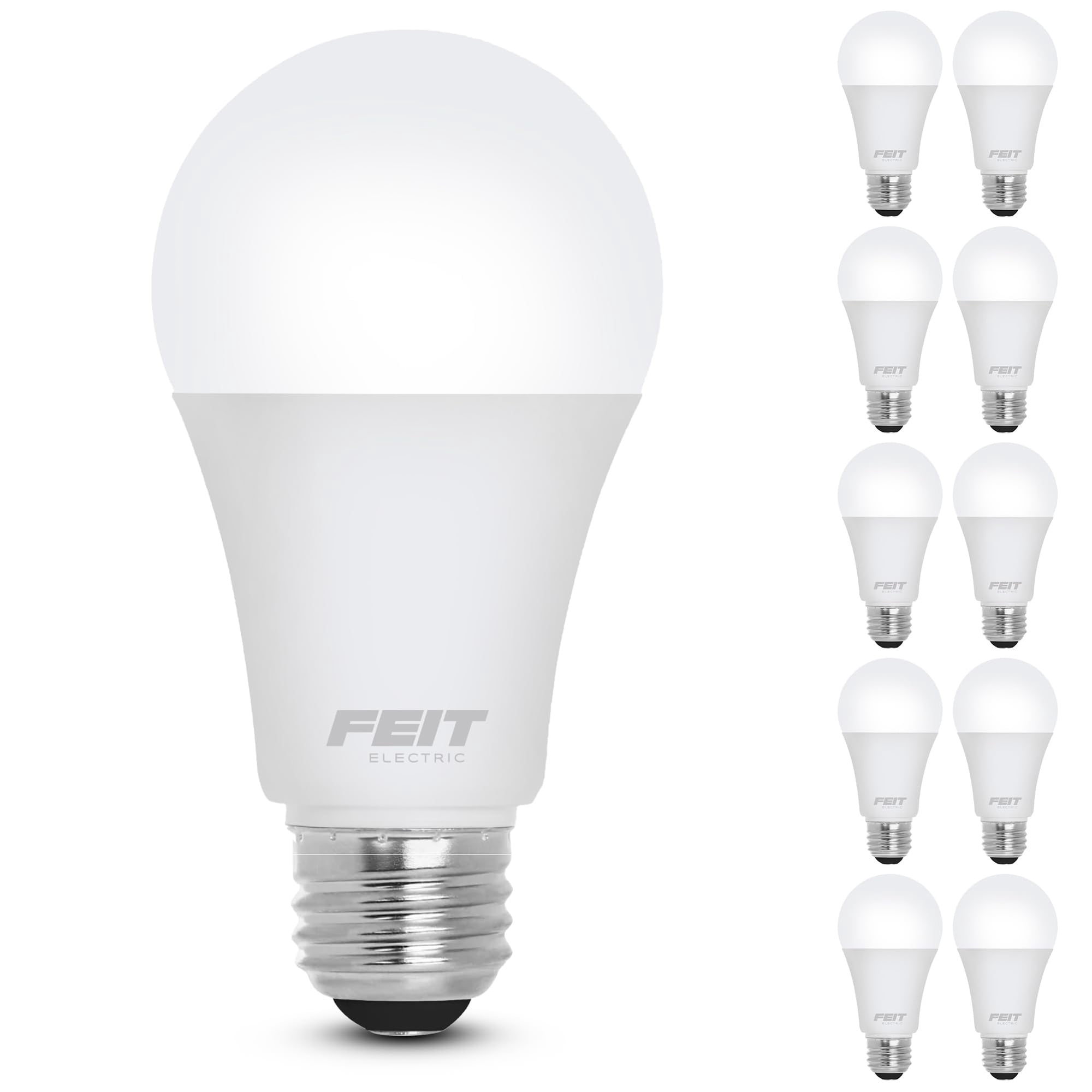 Bombilla Led Feit Electric A19, 8,8 W, 800 Lúmenes, 3000 K, Paquete De 10