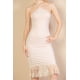 thumbnail image 4 of Vestido Midi de Canalé con Cuello Halter y Flecos, 4 of 10