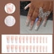 thumbnail image 4 of 24 uñas postizas francesas blancas largas con perlas y pestañas adhesivas, estilo bailarina color piel., 4 of 7