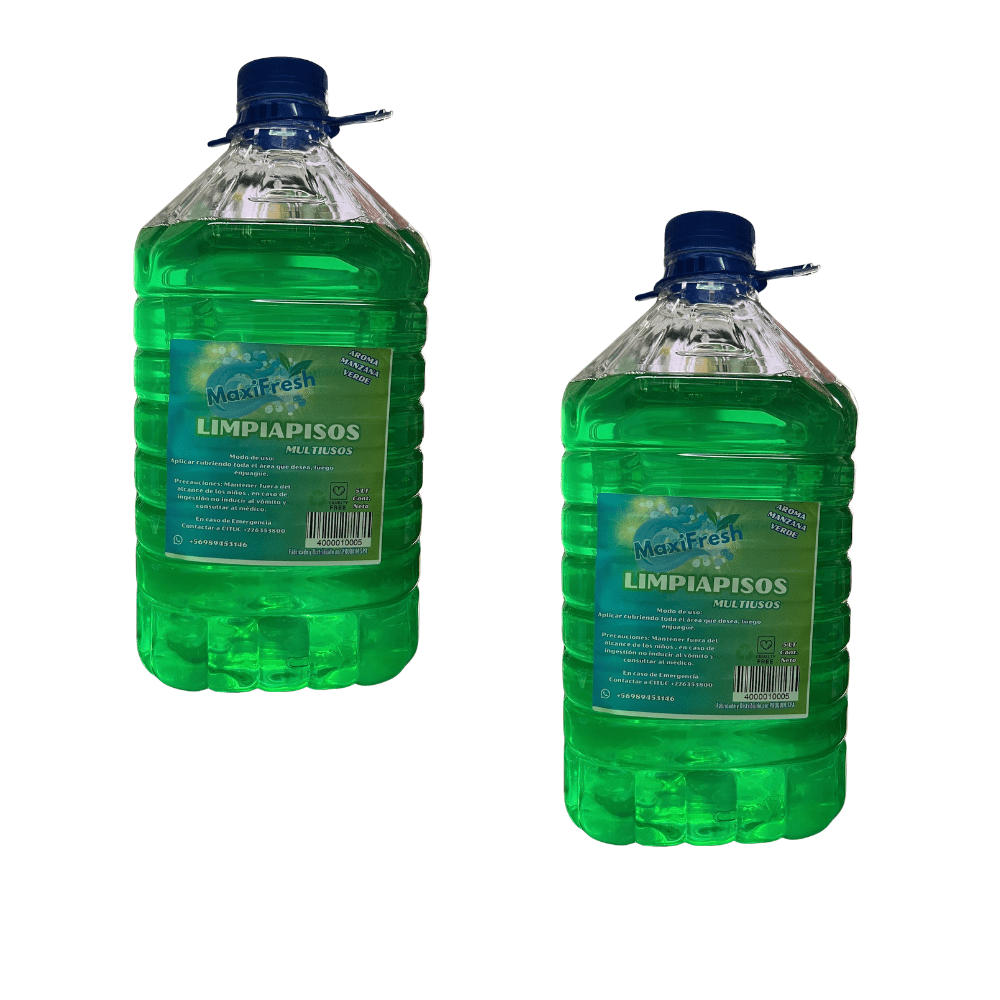 Limpiapiso Manzana Verde Maxifresh 5 Litros Eco Pet Pack 2 Unidades
