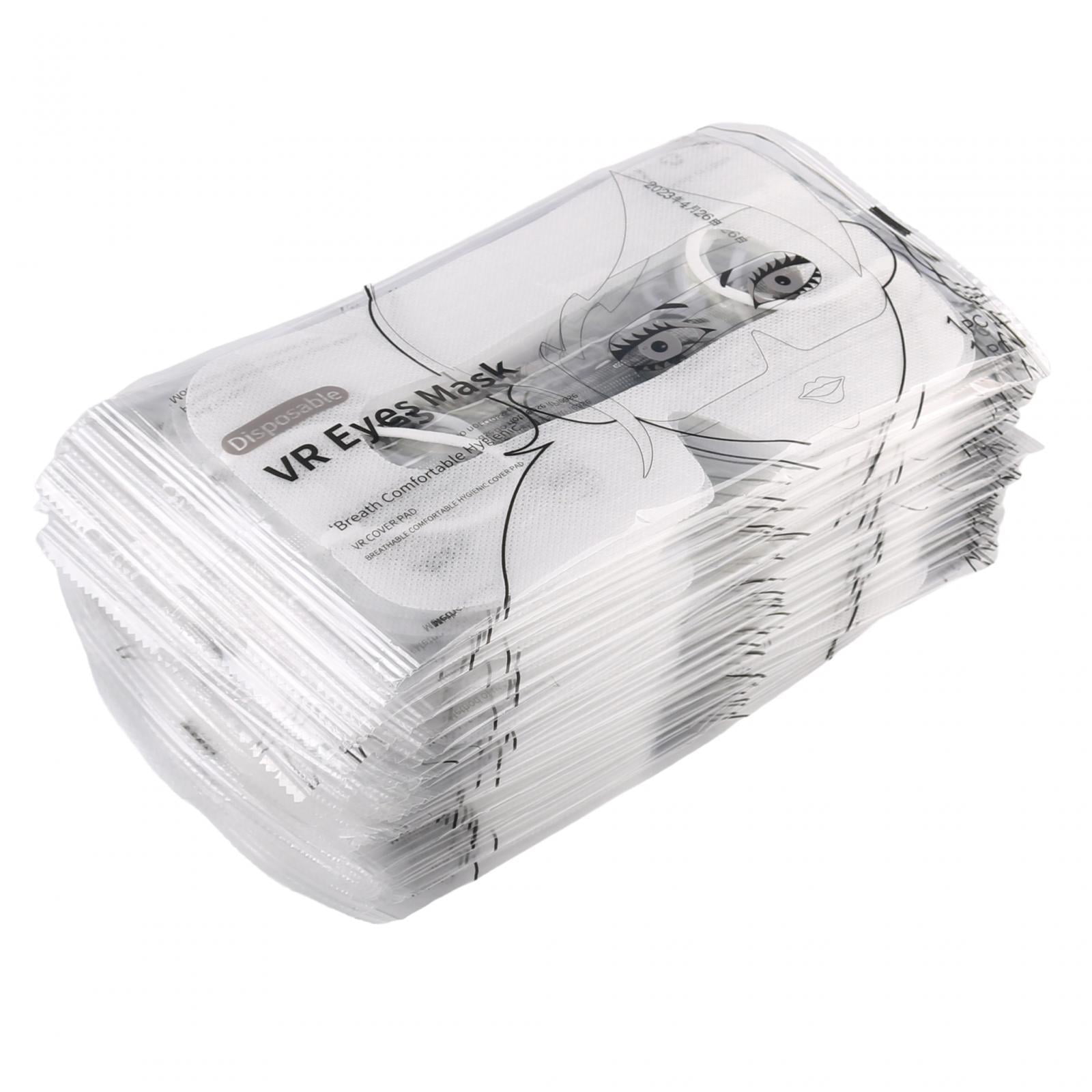 Magideal - 50 Uds. Mascarillas Desechables Para Ojos, Máscara Con Auriculares, Fácil De Usar, Portátil, Transpirable, Acolchado, Almohadillas Para Máscara De Ojo Blanco