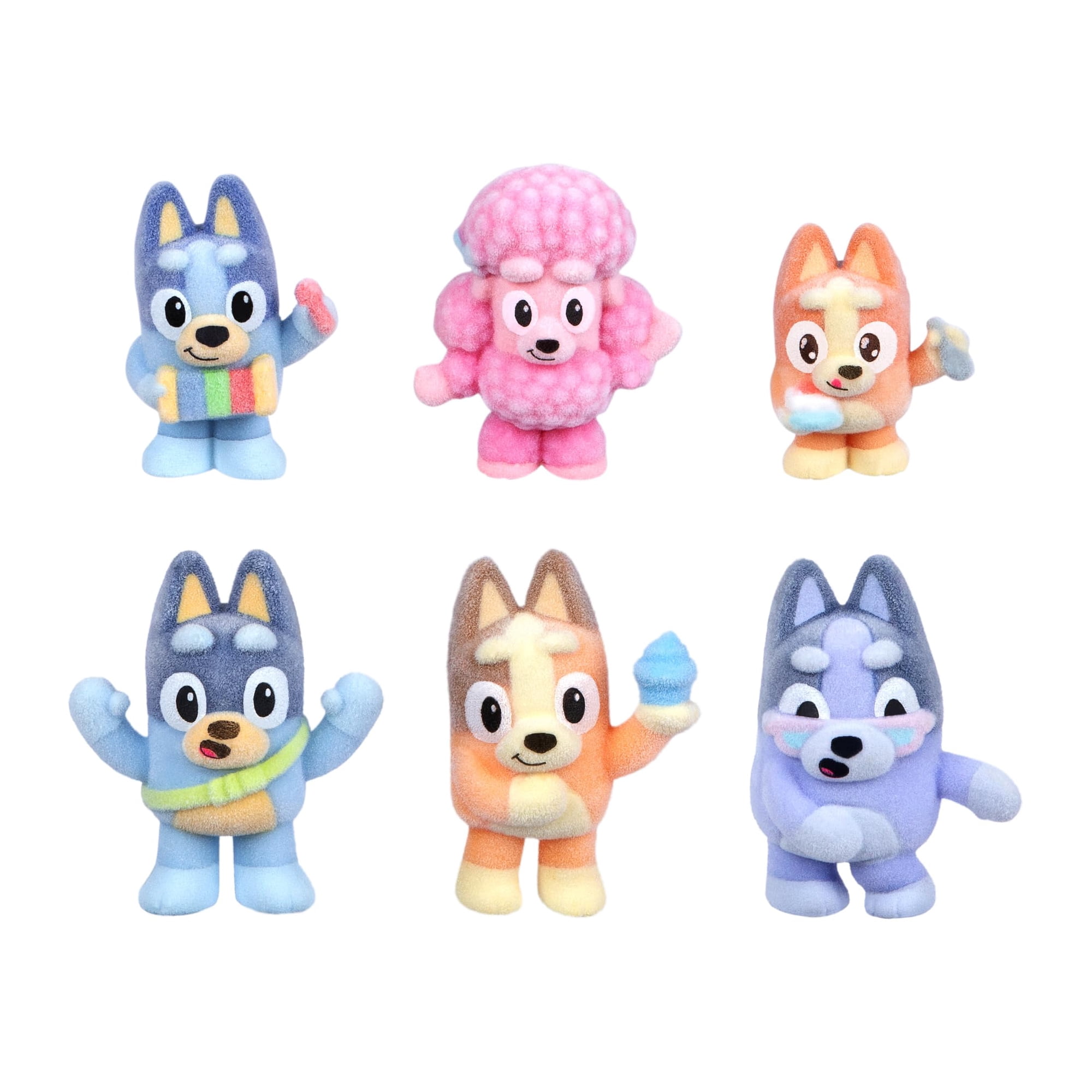 Paquete Deluxe De Figuras Bluey Fuzzies Con 6 Mini Figuras