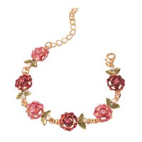Magideal - Pulsera De Flor De Rosa Brillante Ajustable Para Novias Cumpleaños Boda