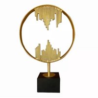 Genérico - Escultura Abstracta Decoración Pedestal Dorada Rondon