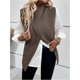 thumbnail image 3 of Chaleco tejido Verdusa para mujer, cuello alto y largo asimétrico, 3 of 3