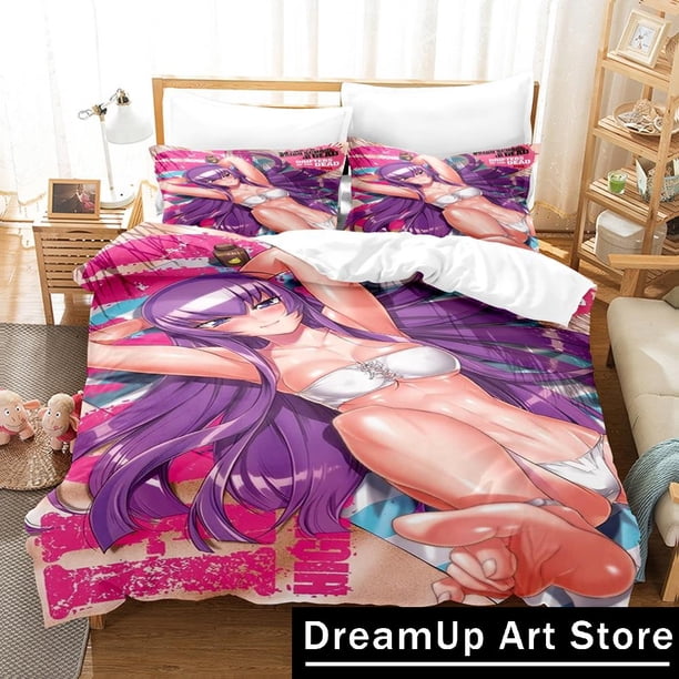 Anime Cexy Girl Highschool of the Dead Bedding Set Quilt Cover Bed Cover with Pillowcase Boys Adult