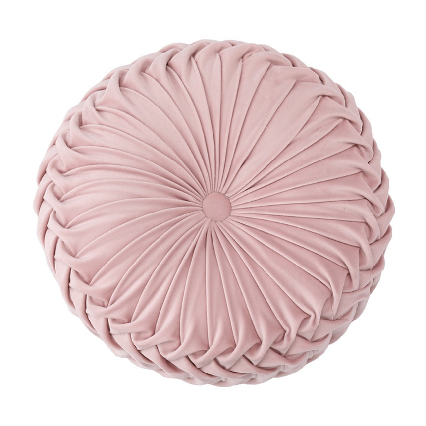 Regalitolindo - Cojin Redondo Terciopelo Soft Rosa 38 Cm