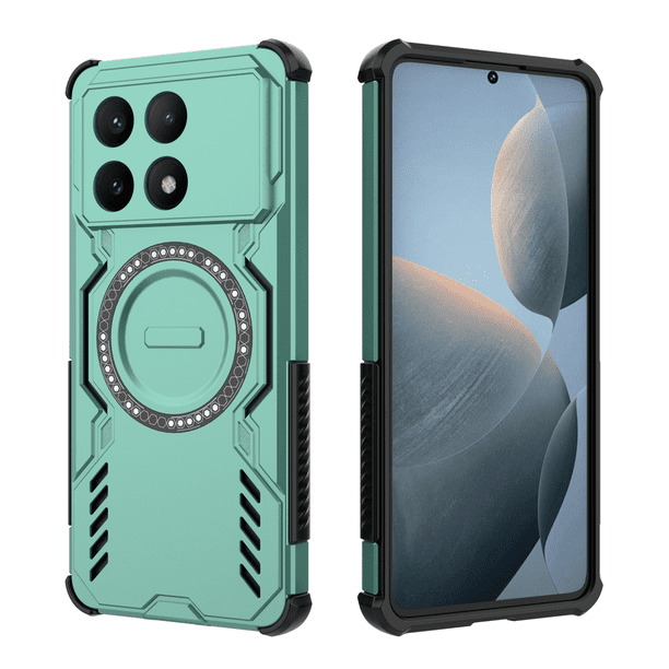 Funda FOXDOCK para Xiaomi Poco X6 Pro , magnética, resistente a golpes, con soporte, unisex, carga inalámbrica