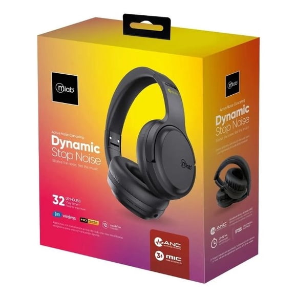 Audífonos Cancelación De Ruido Bluetooth Mlab 32hrs Negro Negro