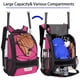thumbnail image 3 of Bolsa de béisbol DAFISKY, mochila de softball para jóvenes y adultos, rosa, 3 of 7