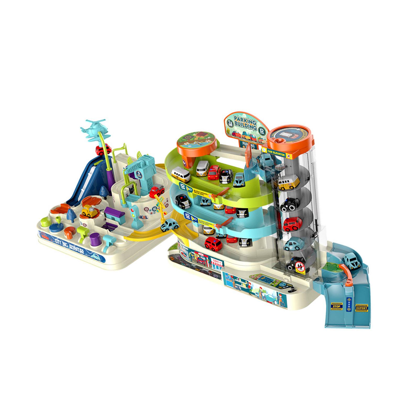 Magideal - Juego De Estacionamiento Para Garaje, Rompecabezas, Pistas De Coches, Juegos De 3 Niveles, Edificio De Estacionamiento Con Elevador Eléctrico, Carril,
