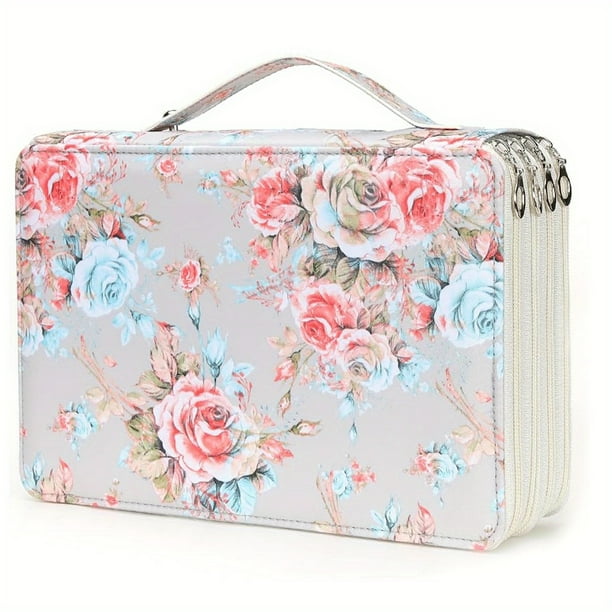 200 Slot Colored Pencil Case: Large Capacity Zipper Closure Twill Fabric Organizer for Artists & Students