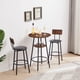 thumbnail image 2 of Round bar stool set with shelf, upholstered stool with backrest, Rustic Brown, 23.62'' W x 23.62'' D x 35.43'' H, 2 of 3