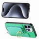 thumbnail image 3 of Funda Magnética para iPhone 15 Pro con Billetera y Anillo, Protector Resistente Verde, 3 of 6