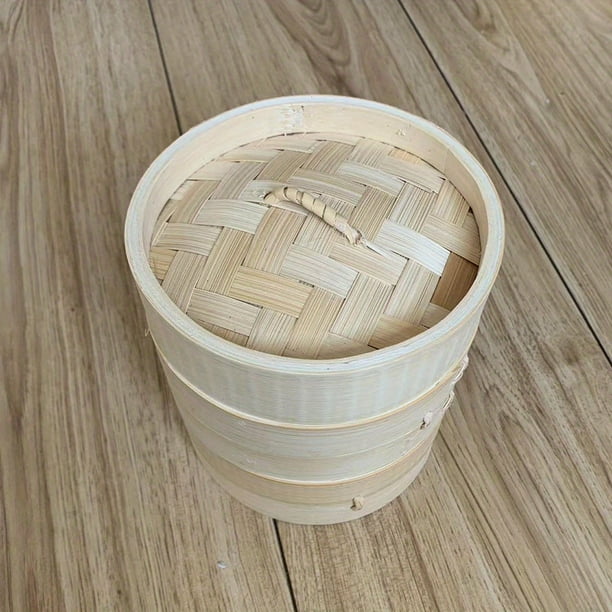 1pc, Bamboo Steamer Basket With Lid (4''), Handmade 2 Tiers Chinese Food Steamers, Multi-use Traditional Dumpling Steamer, For Vegetables, Dumplings, Fish, Meat, Cookware, Kitchen Utensils, Kitchen Ga