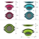 thumbnail image 2 of Juego de 3 coladores plegables Qimh de silicona redondos (2 de 4 cuartos y 1 de 2 cuartos), perfectos para escurrir pasta, verduras y frutas (verde, azul y morado)., 2 of 7